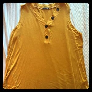 Sleeveless mustard top